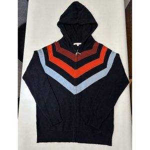 Chinti & Parker Cashmere Hoodie Full Zip Sweater Jacket Stripe size S